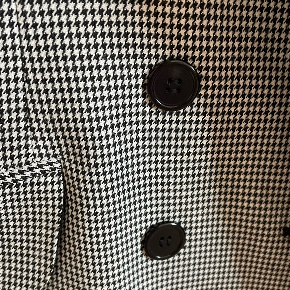 Vintage Oversized Double Breasted Blazer Black Houndstooth Size Small - Picture 10 of 13